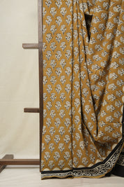 Mustard Yellow HBP Cotton Saree - SRMYCS3016