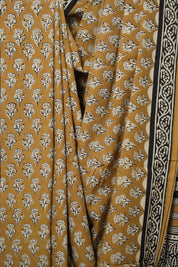 Mustard Yellow HBP Cotton Saree - SRMYCS3016