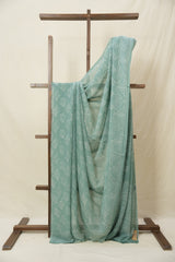 Sea Green HBP Chiffon Saree - SRSGHCS27
