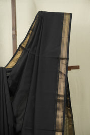 Black Maheshwari Saree - SRBMS1249