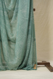 Sea Green HBP Chiffon Saree - SRSGHCS27