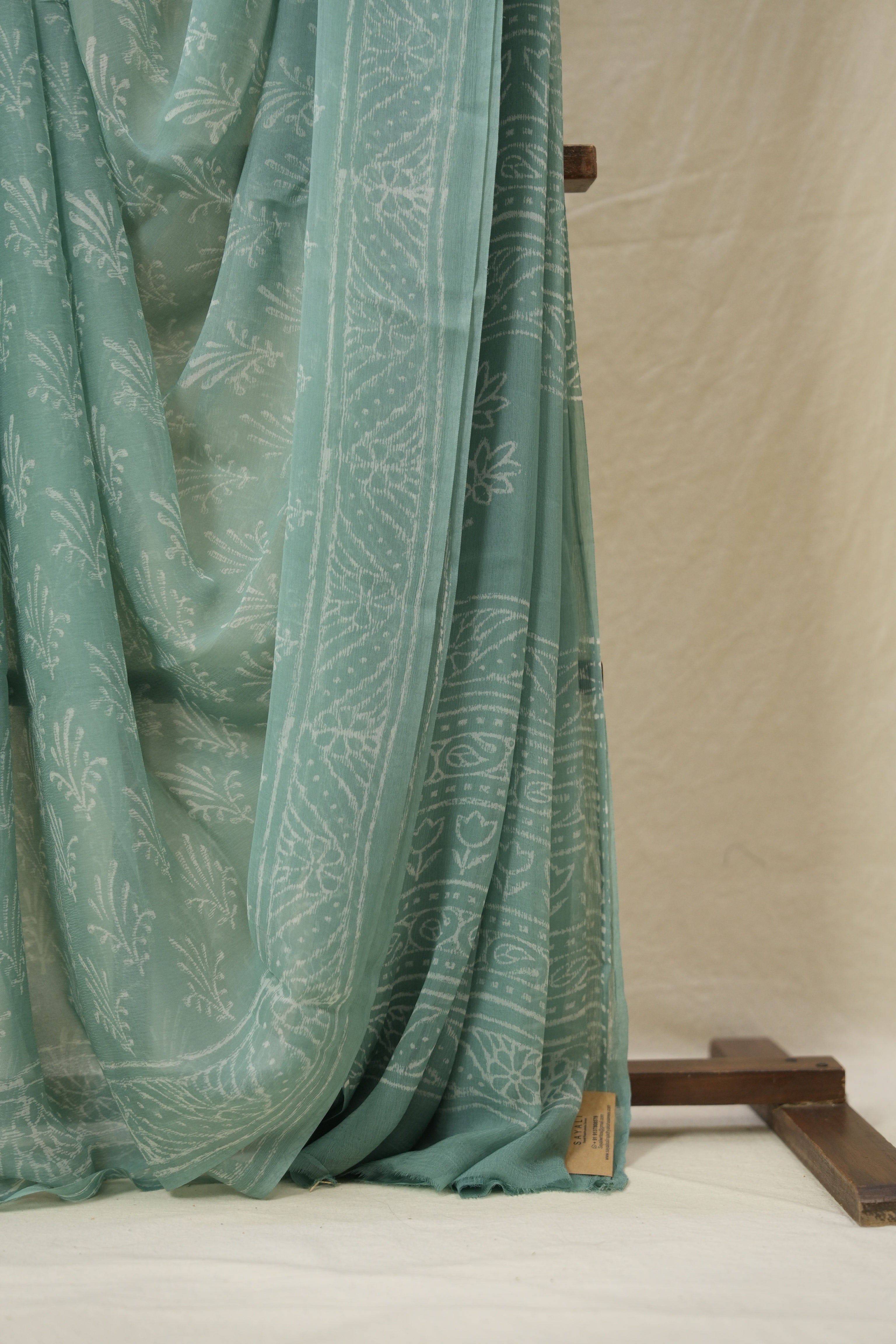 Sea Green HBP Chiffon Saree - SRSGHCS27