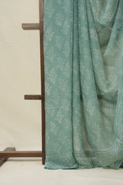 Sea Green HBP Chiffon Saree - SRSGHCS27