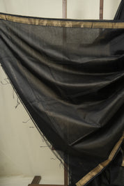 Black Maheshwari Saree - SRBMS1249