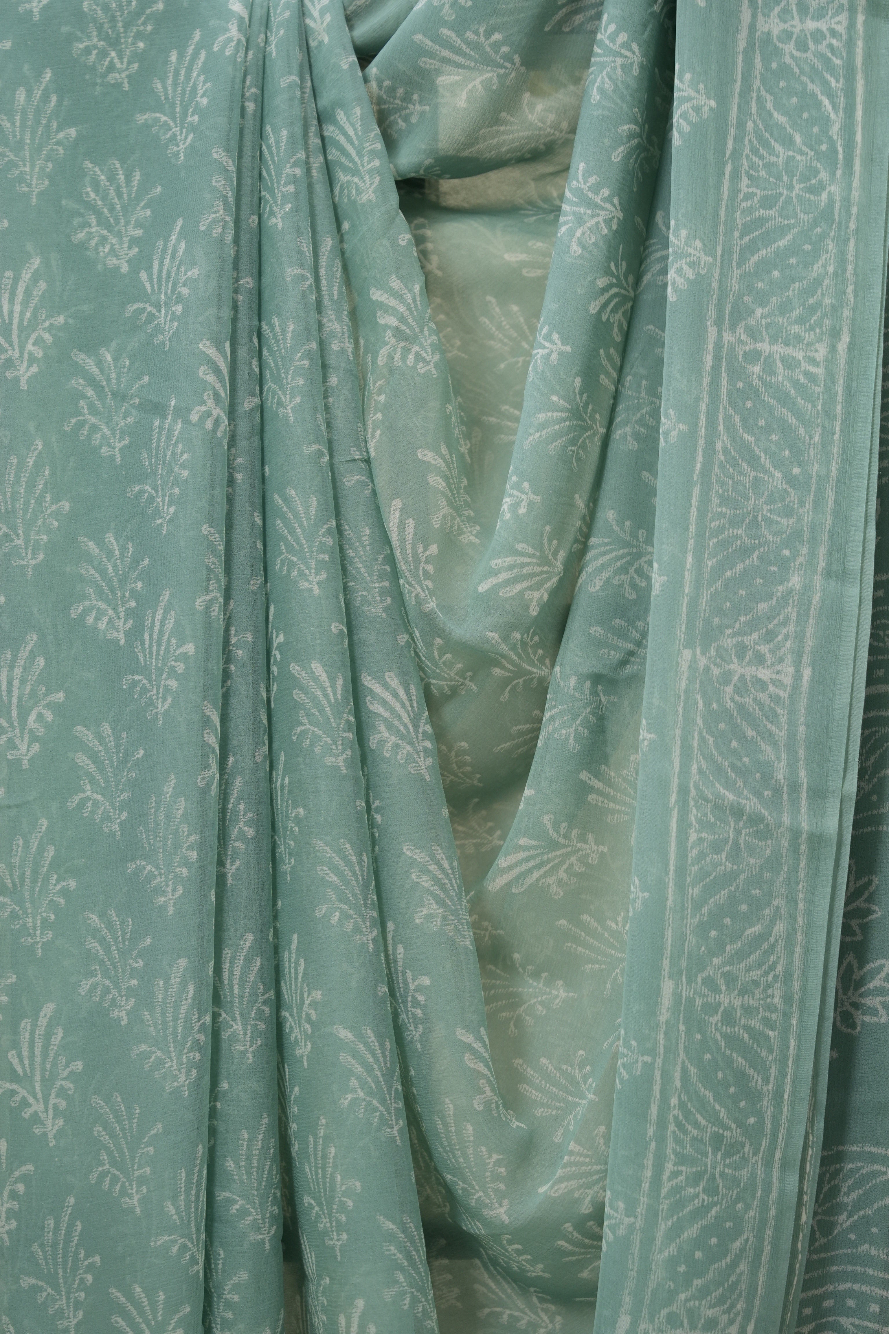 Sea Green HBP Chiffon Saree - SRSGHCS27