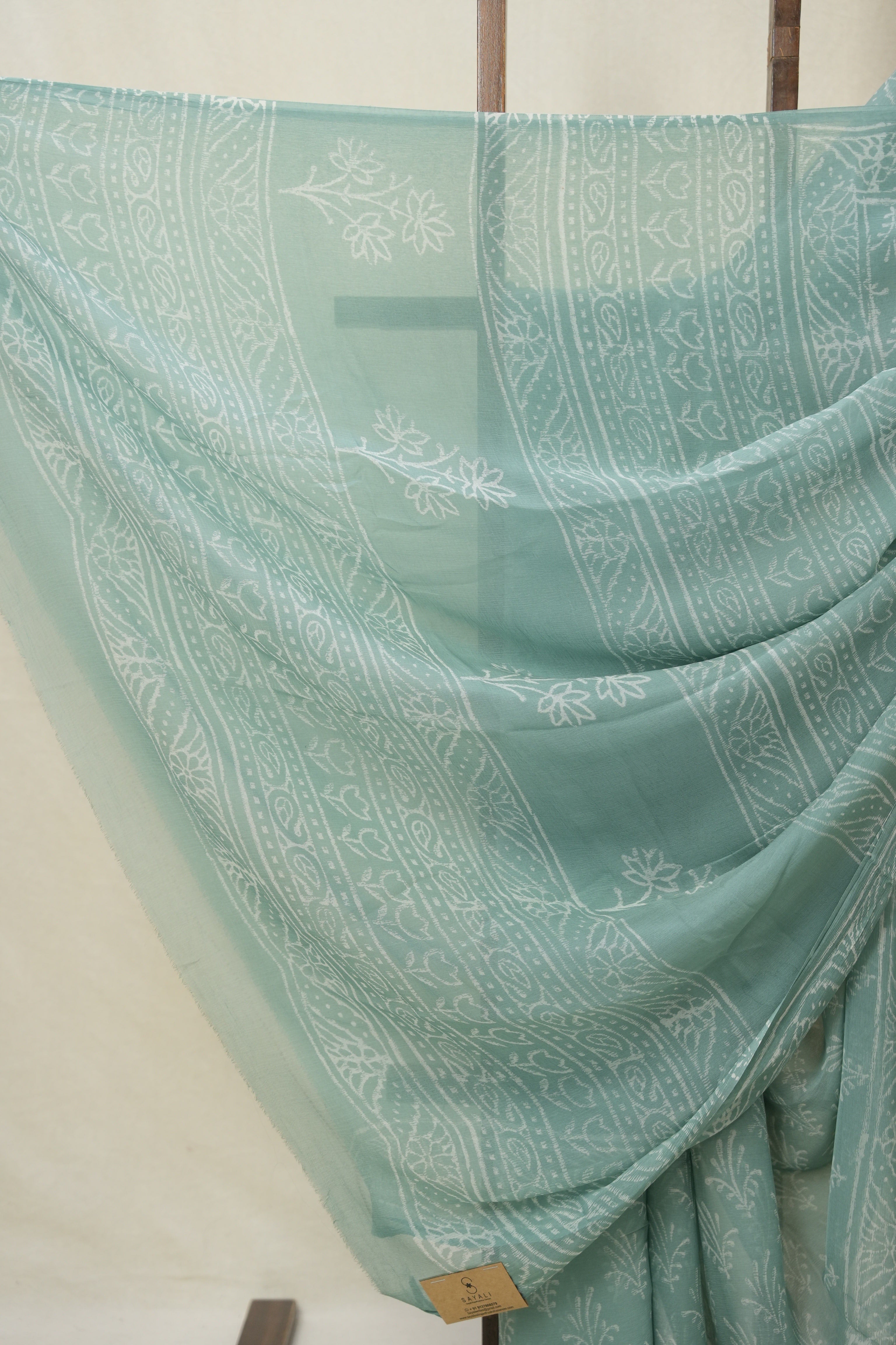 Sea Green HBP Chiffon Saree - SRSGHCS27