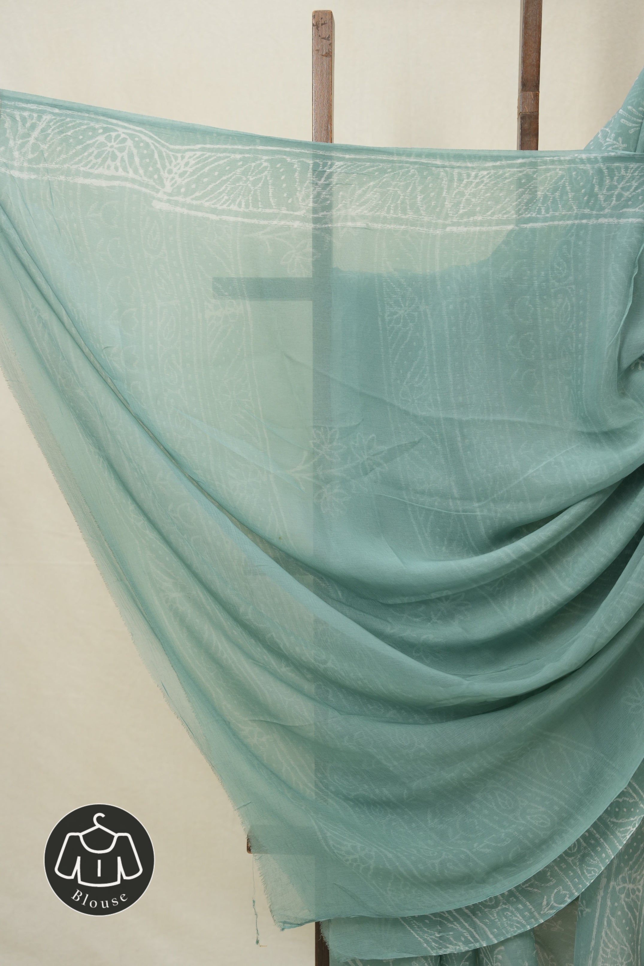 Sea Green HBP Chiffon Saree - SRSGHCS27