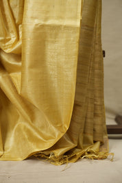 Lemon Yellow Tussar Silk Saree - SRLYTSS1958