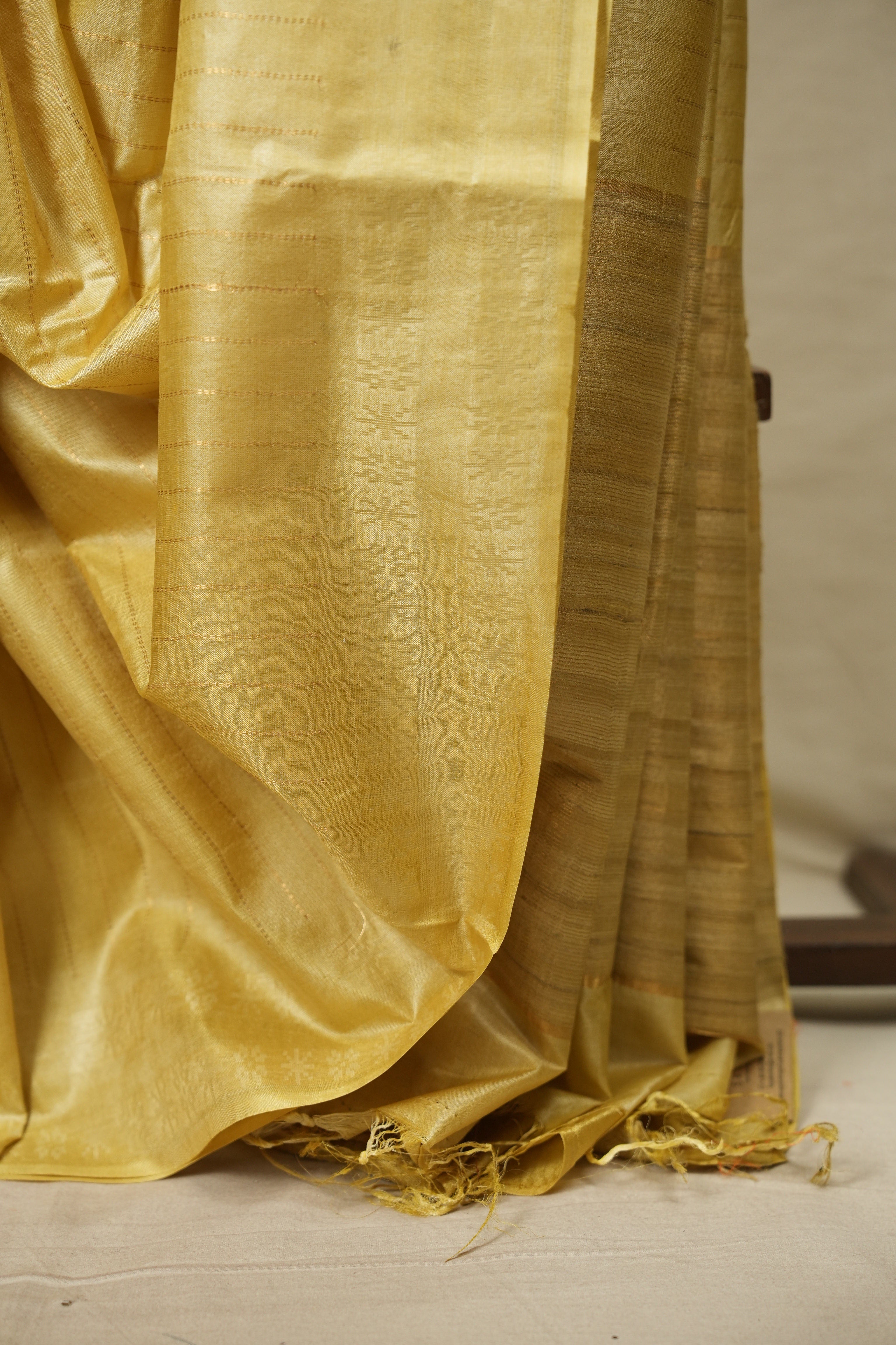 Lemon Yellow Tussar Silk Saree - SRLYTSS1958