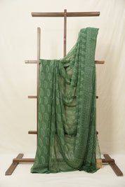 Sage Green HBP Chiffon Saree - SRSGHCS30