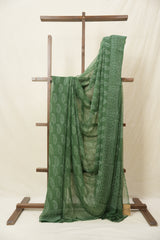 Sage Green HBP Chiffon Saree - SRSGHCS30