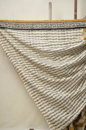 Mustard Yellow HBP Cotton Saree - SRMYCS3015