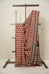 Maroon HBP Cotton Saree - SRMCS3009