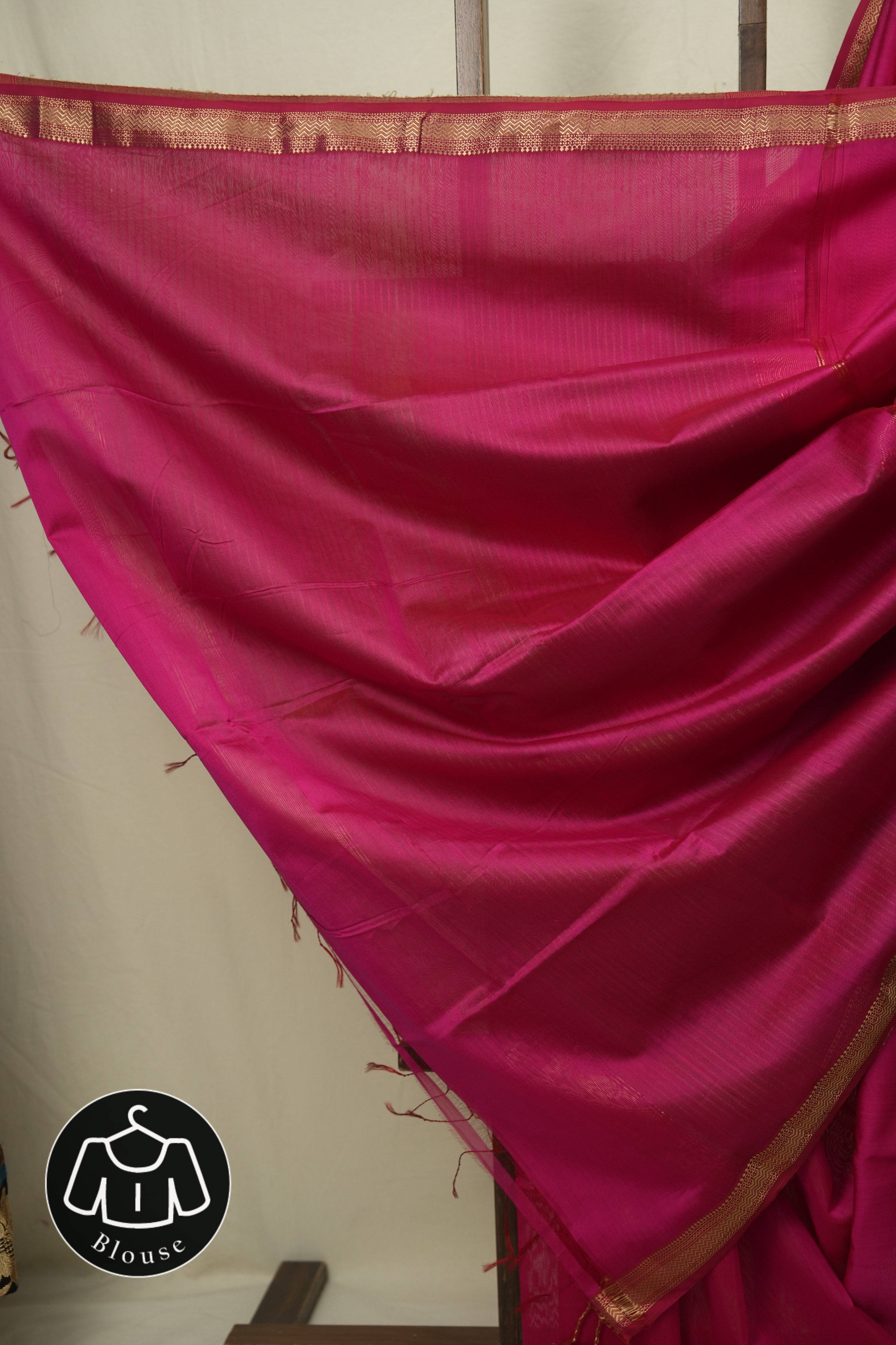 Rani Pink Maheshwari Saree - SRRPMS1248