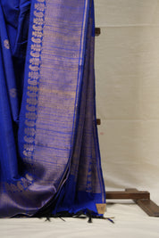 Blue Raw Silk Saree - SRBRSS837