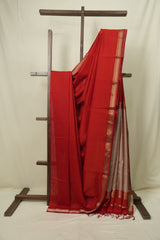 Red Maheshwari Saree - SRRMS1251