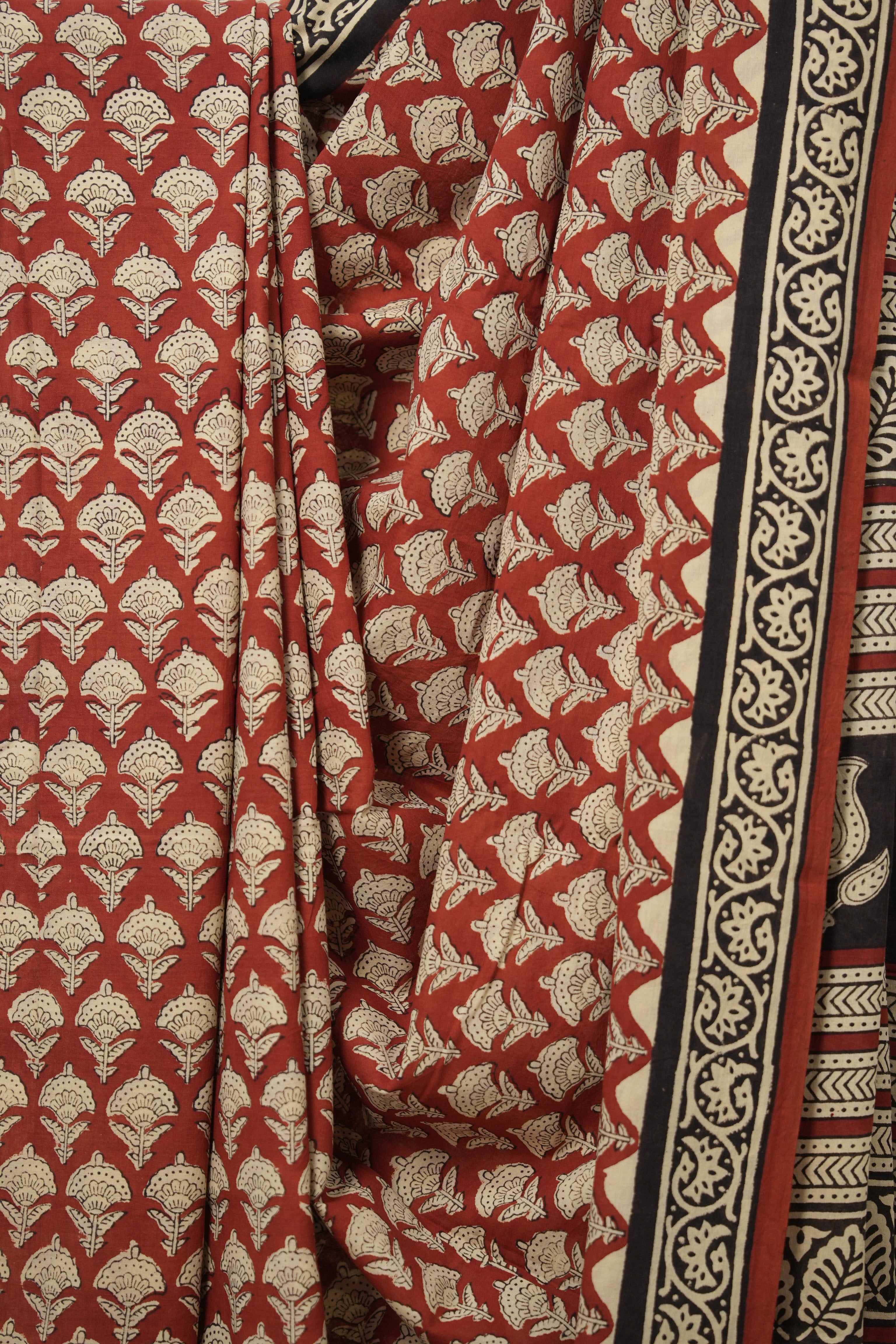 Maroon HBP Cotton Saree - SRMCS3009