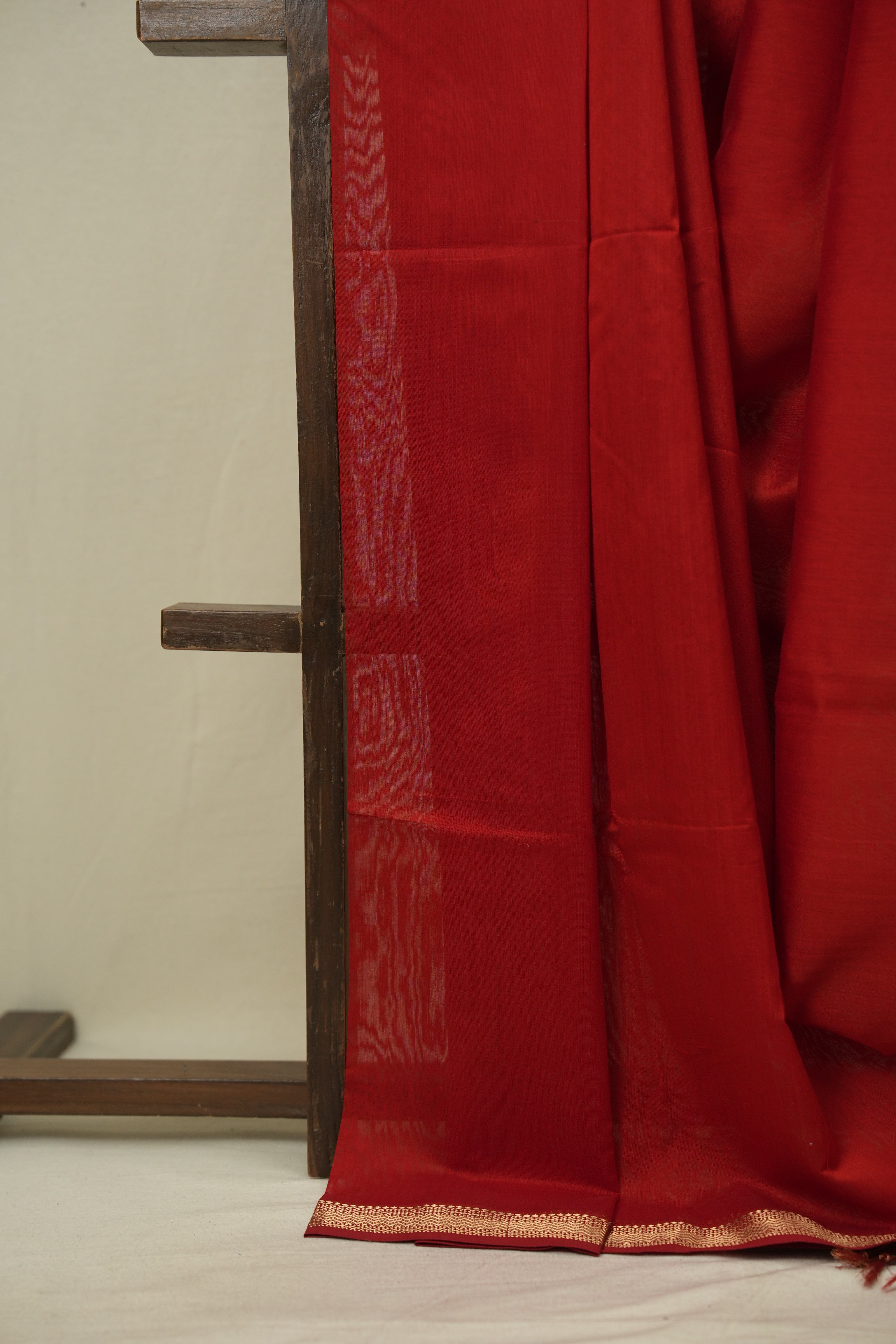 Red Maheshwari Saree - SRRMS1251