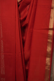Red Maheshwari Saree - SRRMS1251