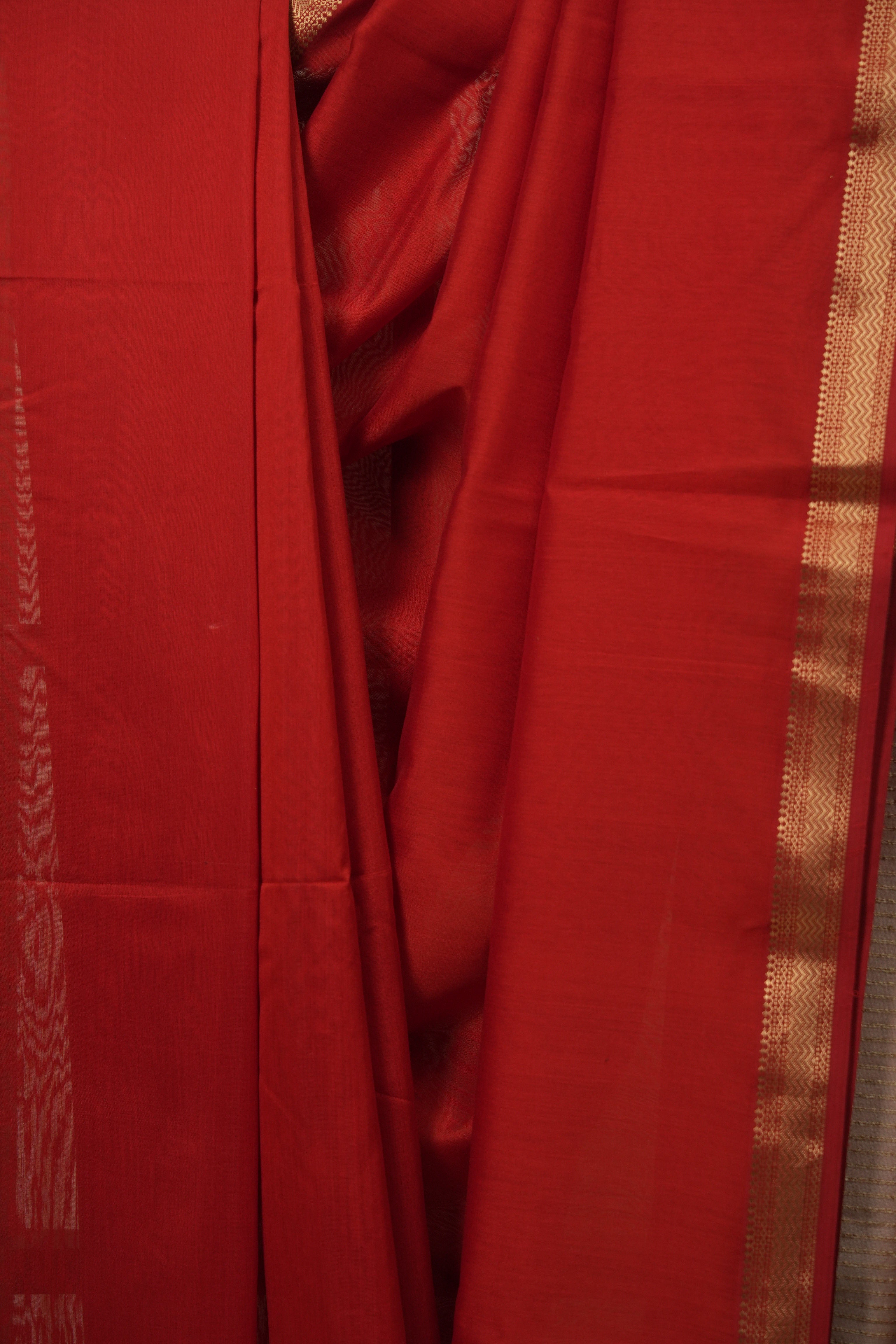 Red Maheshwari Saree - SRRMS1251