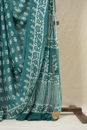 Teal Green HBP Chiffon Saree - SRTGHCS29