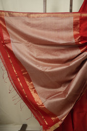 Red Maheshwari Saree - SRRMS1251