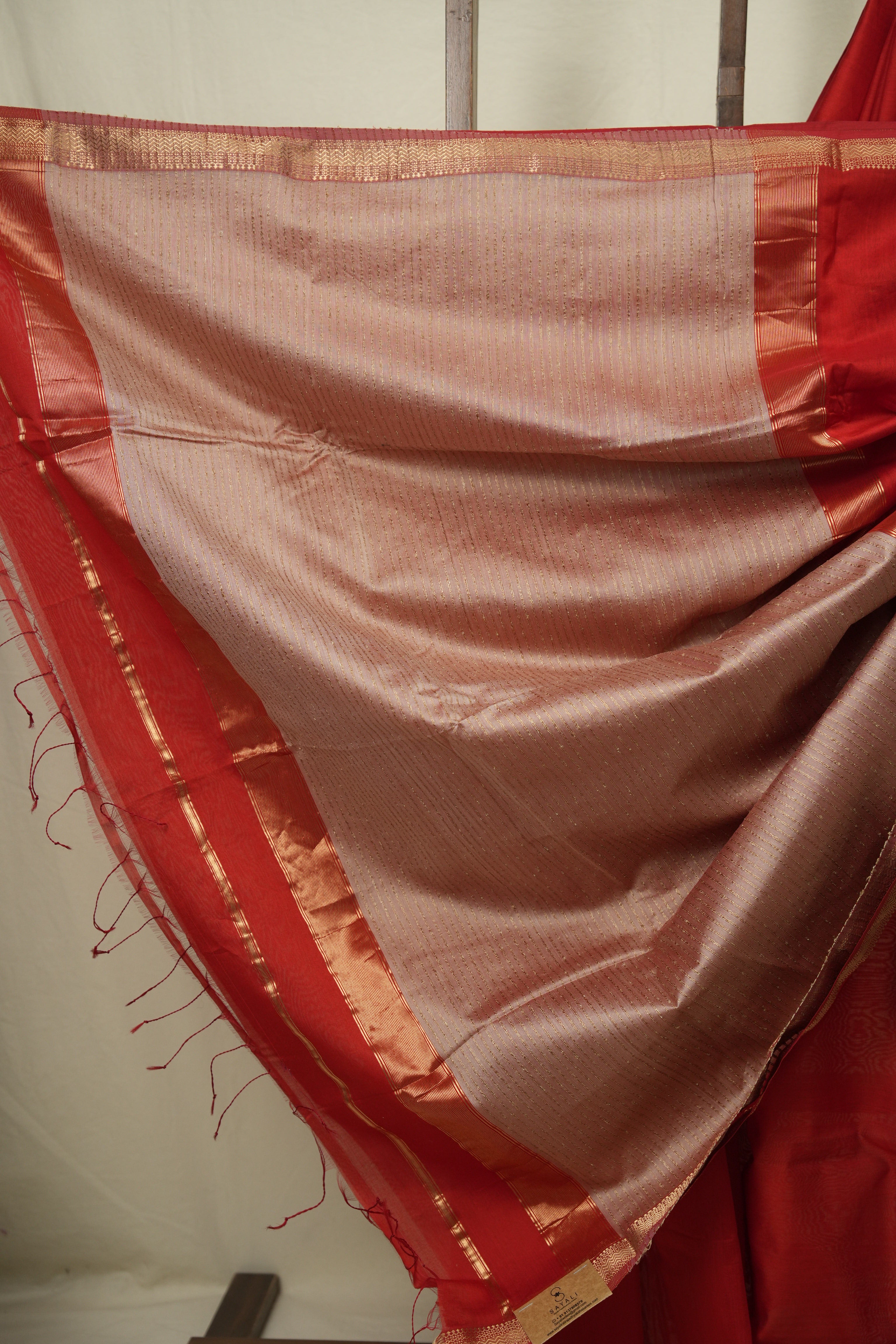 Red Maheshwari Saree - SRRMS1251