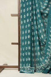 Teal Green HBP Chiffon Saree - SRTGHCS29