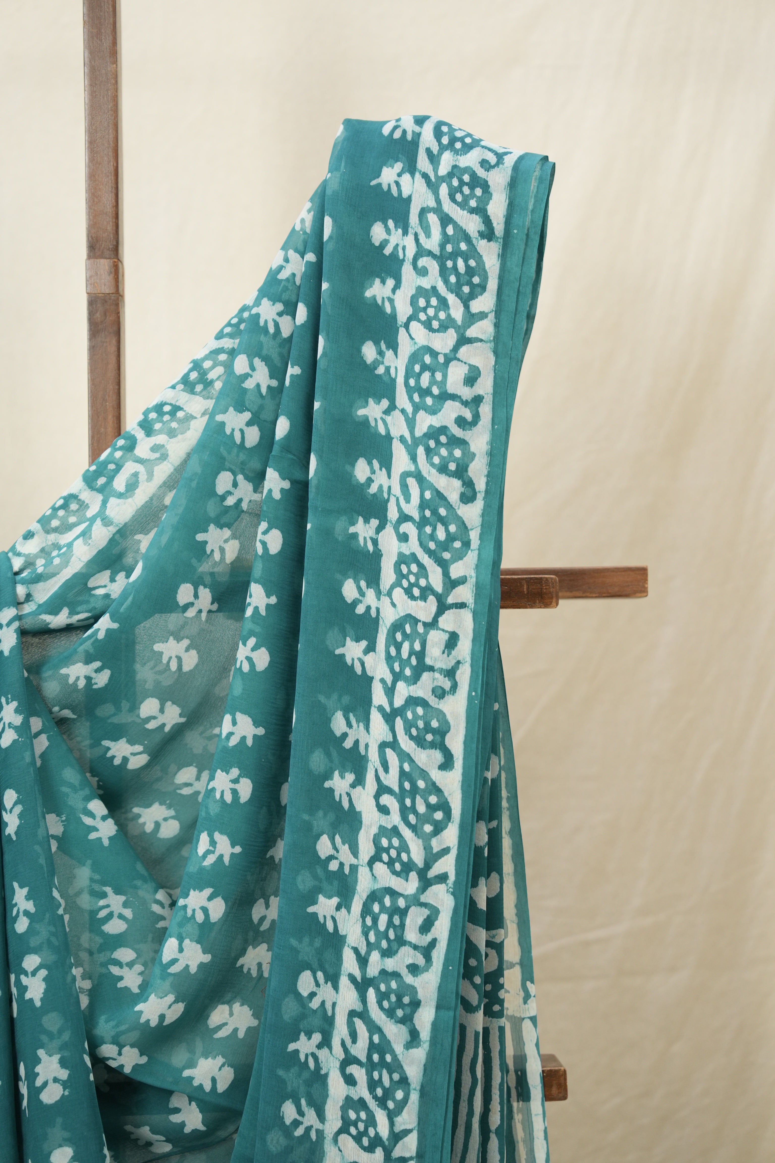 Teal Green HBP Chiffon Saree - SRTGHCS29
