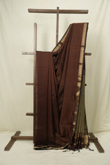Brown Maheshwari Saree - SRBMS1250