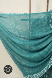 Teal Green HBP Chiffon Saree - SRTGHCS29