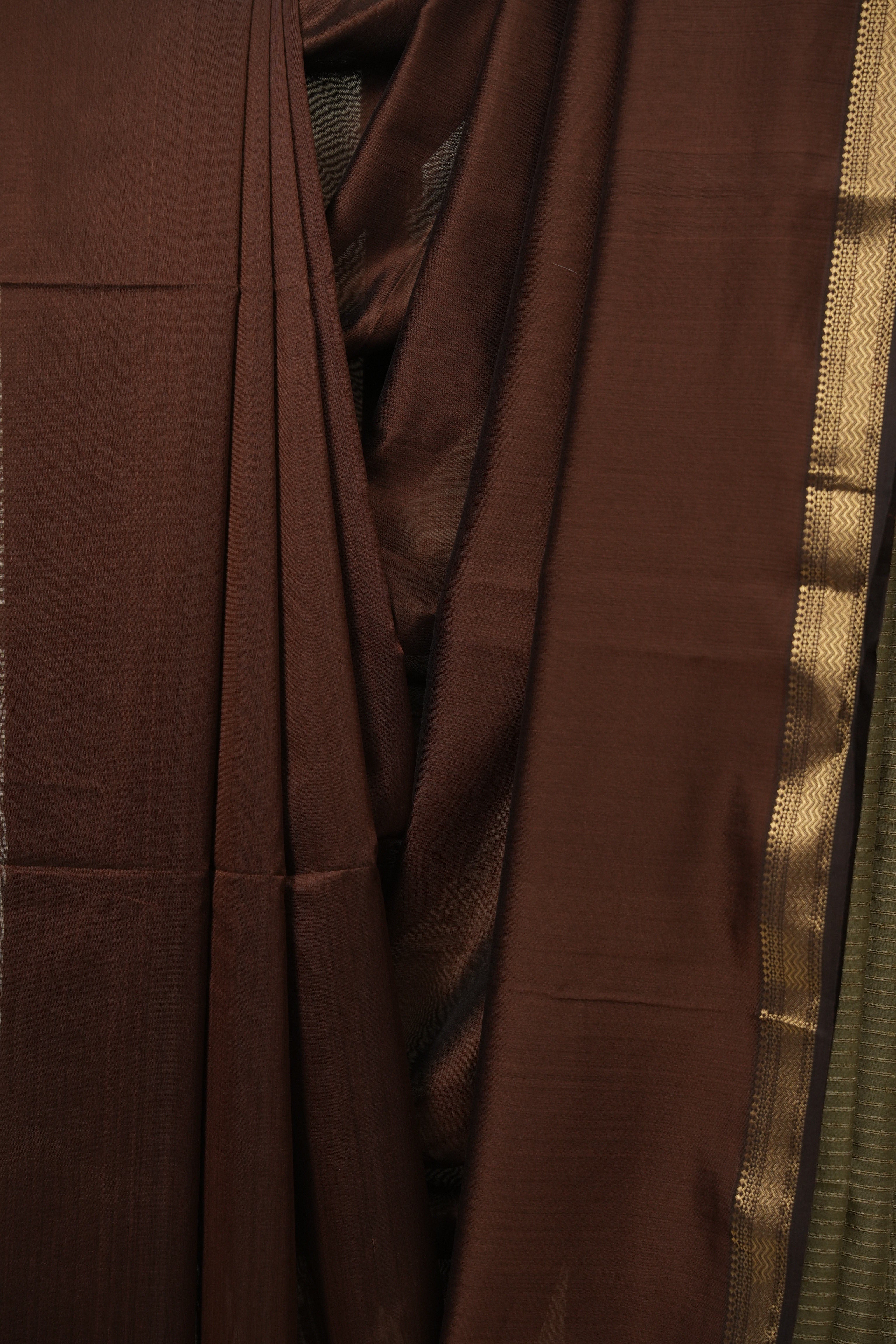 Brown Maheshwari Saree - SRBMS1250