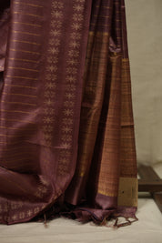 Plum Tussar Silk Saree - SRPTSS1961