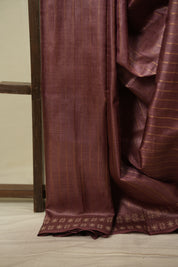 Plum Tussar Silk Saree - SRPTSS1961