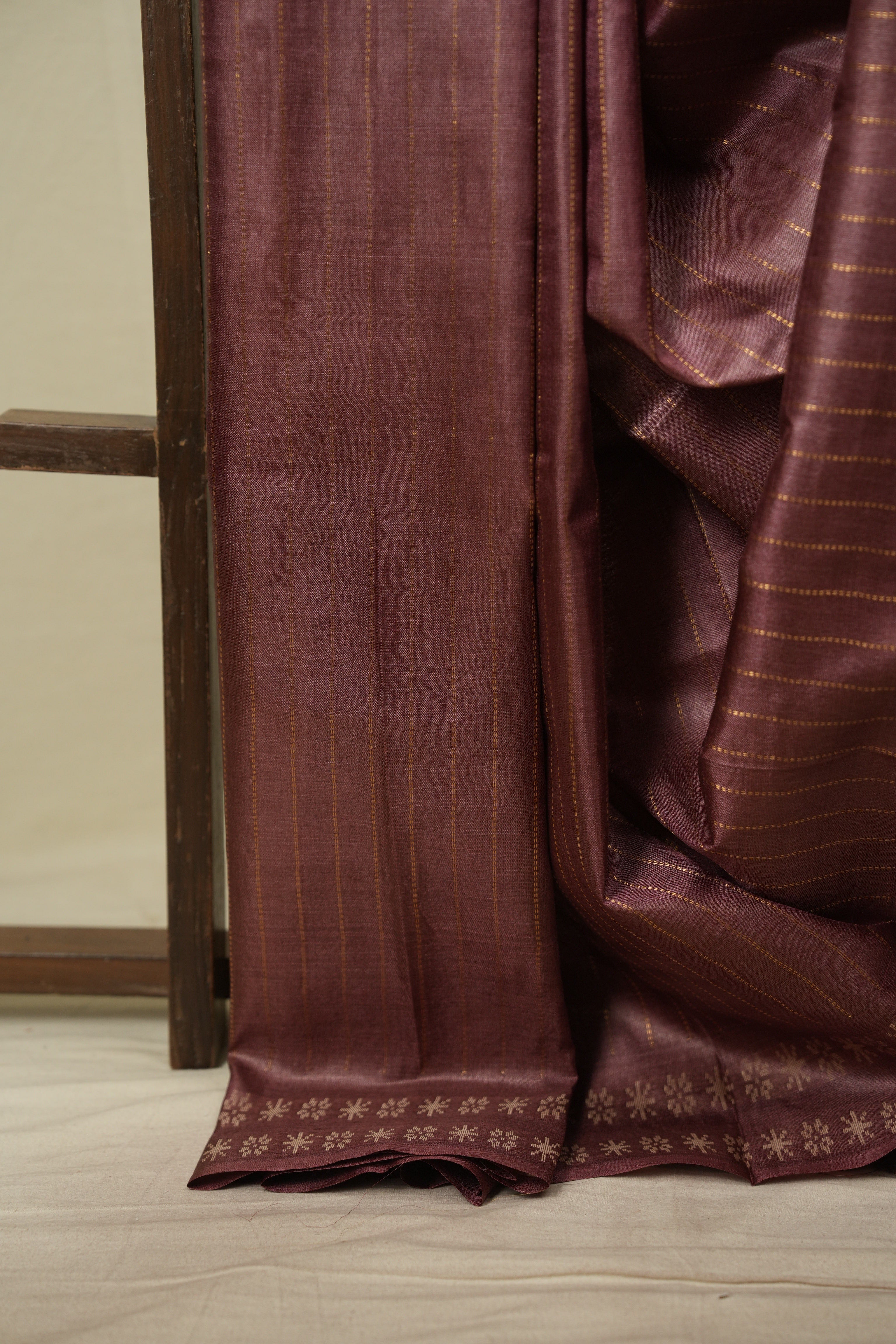 Plum Tussar Silk Saree - SRPTSS1961