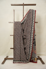 Black HBP Cotton Saree - SRBCS3010