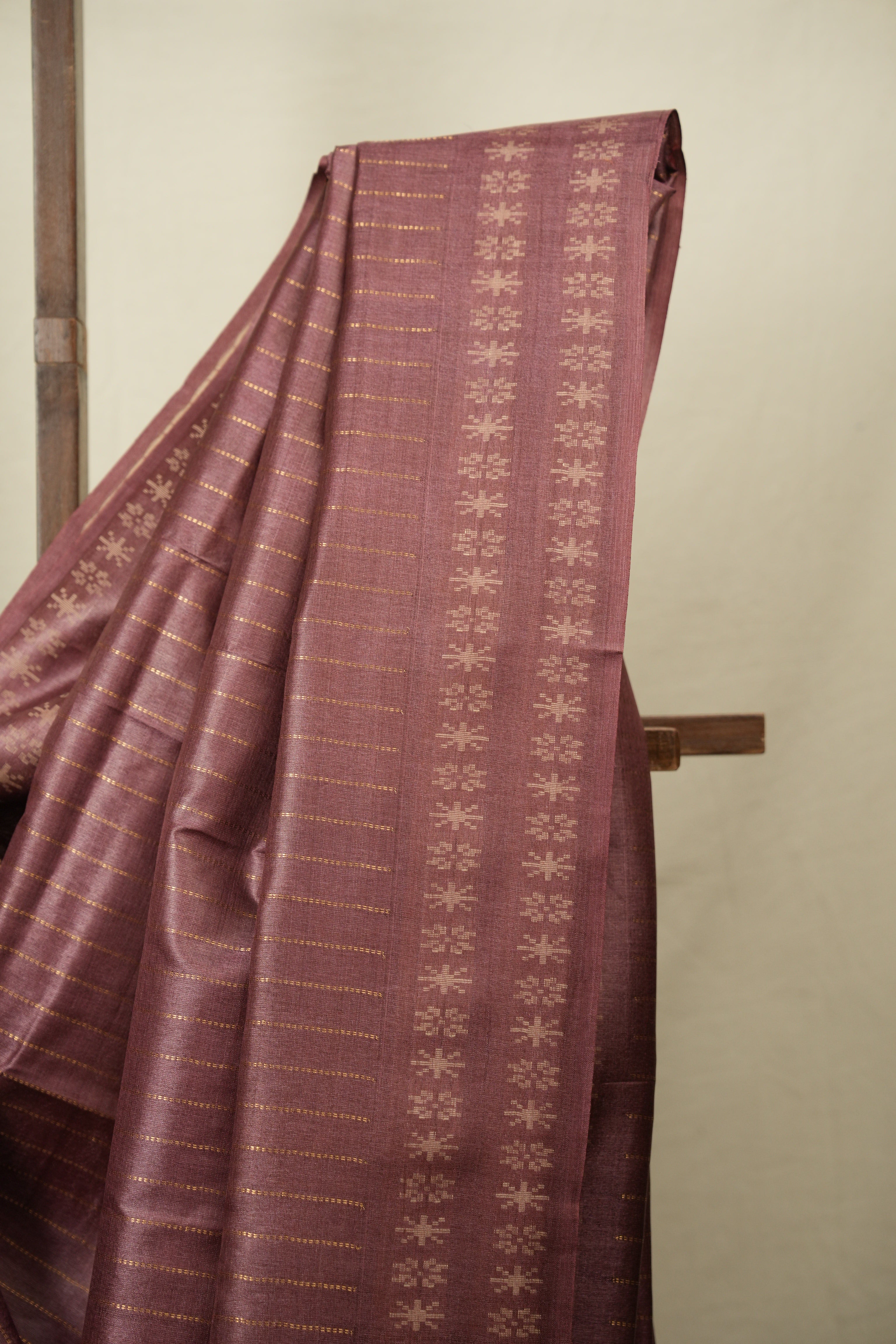 Plum Tussar Silk Saree - SRPTSS1961