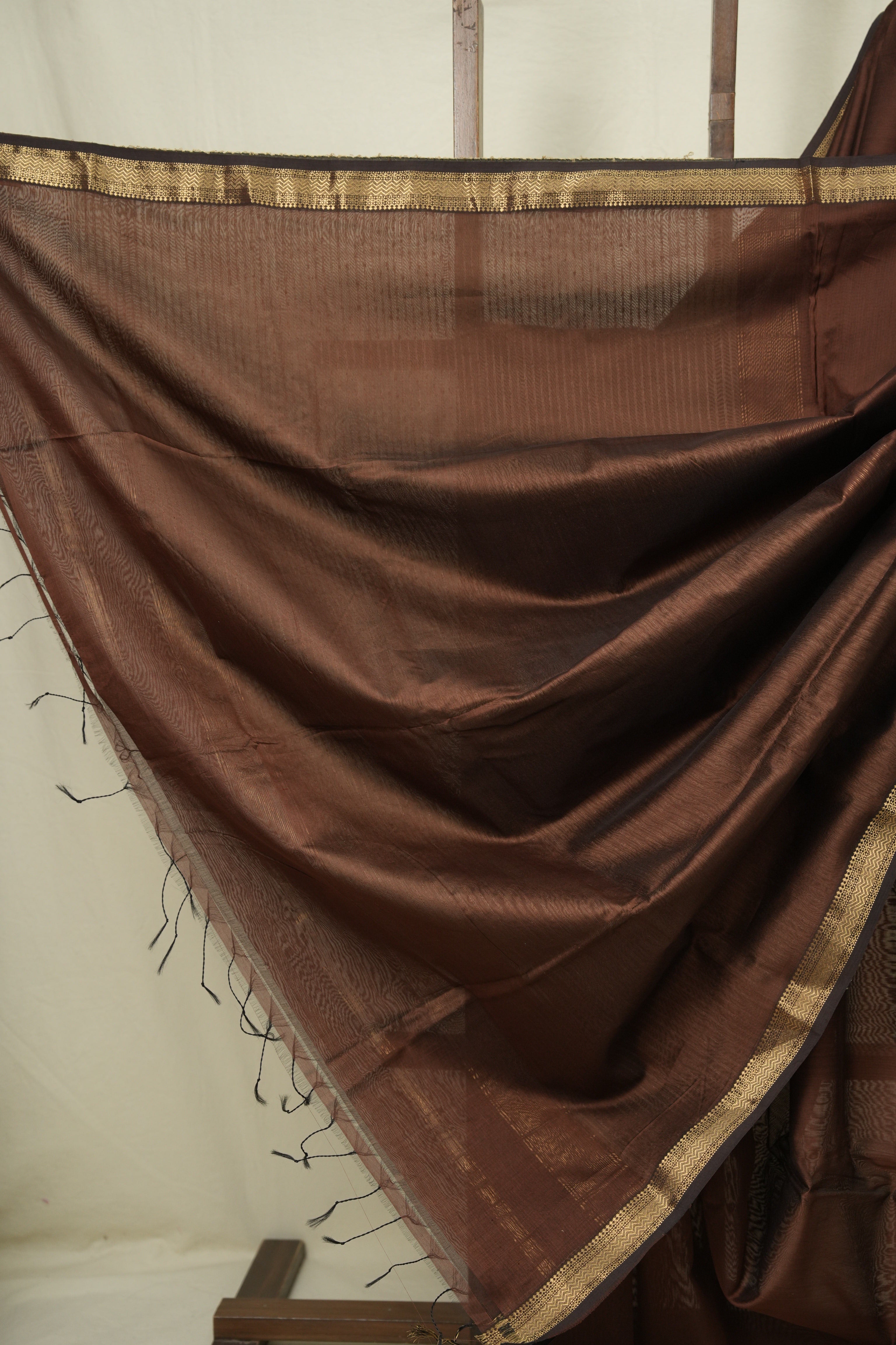 Brown Maheshwari Saree - SRBMS1250
