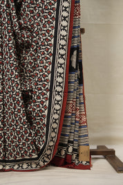 Black HBP Cotton Saree - SRBCS3010