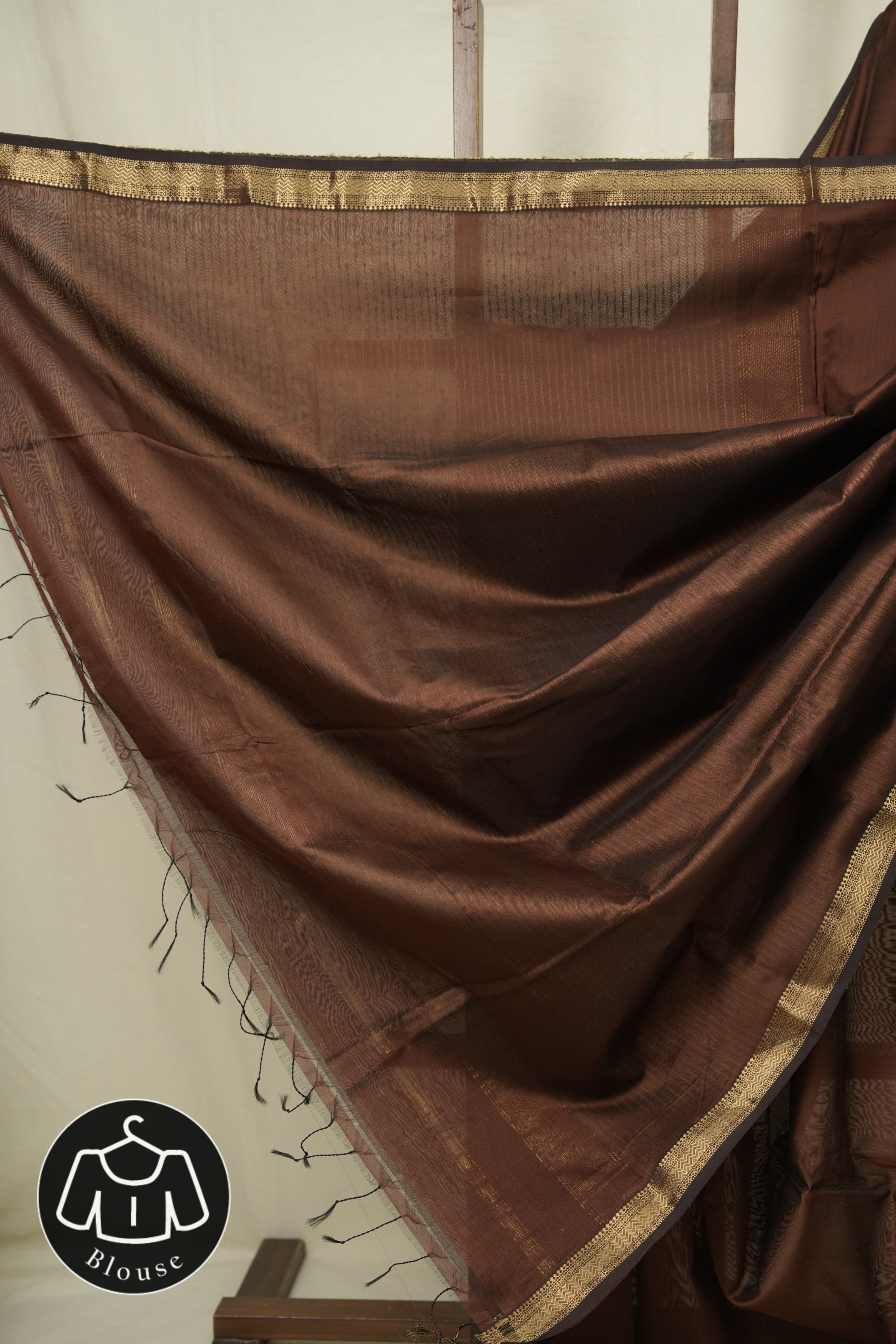 Brown Maheshwari Saree - SRBMS1250