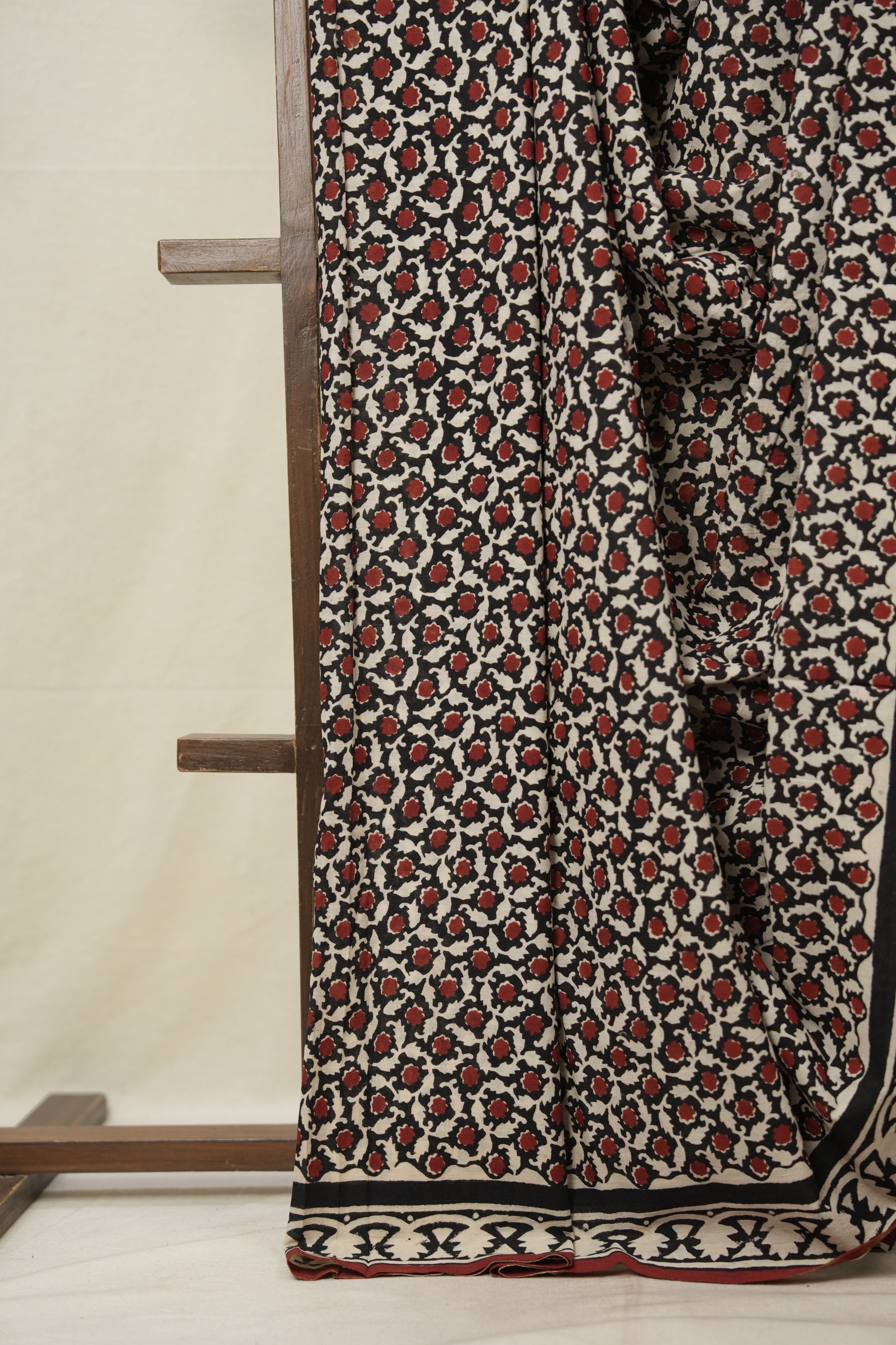 Black HBP Cotton Saree - SRBCS3010