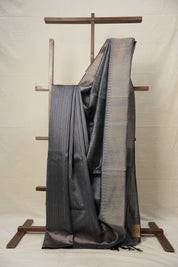 Grey Raw Silk Saree - SRGRSS905