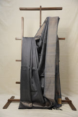 Grey Raw Silk Saree - SRGRSS905