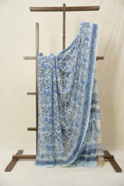 Light Blue HBP Chiffon Saree - SRRHCS33