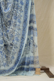 Light Blue HBP Chiffon Saree - SRRHCS33