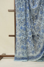 Light Blue HBP Chiffon Saree - SRRHCS33