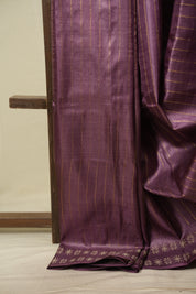 Dark Plum Tussar Silk Saree - SRDPTSS1963