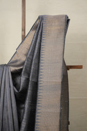 Grey Raw Silk Saree - SRGRSS905