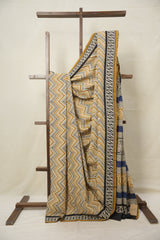 Mustard-Cream HBP Cotton Saree - SRMCCS3025
