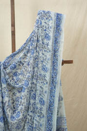 Light Blue HBP Chiffon Saree - SRRHCS33